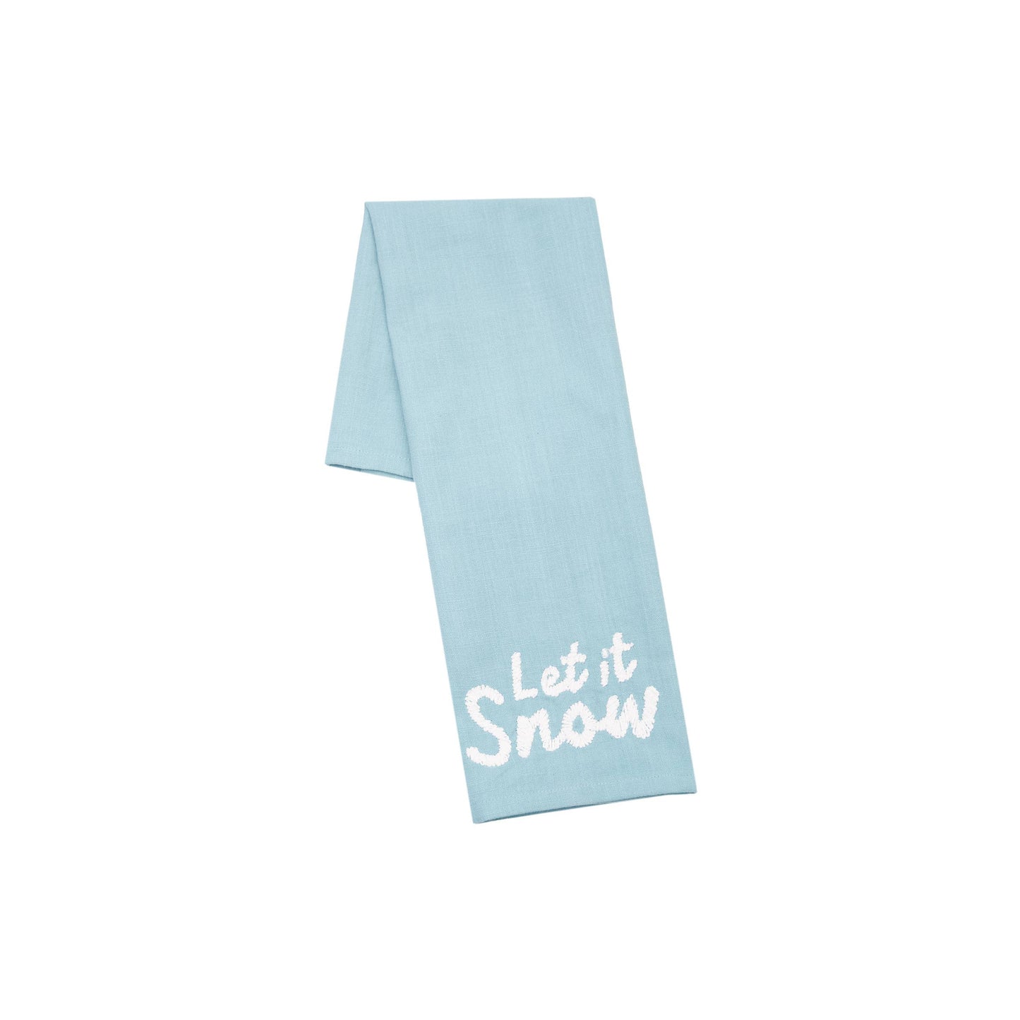 Christmas Let It Snow Blue Kitchen Towel